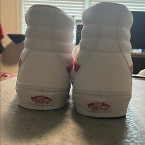 Vans Kids White and Red High-Top Sneakers